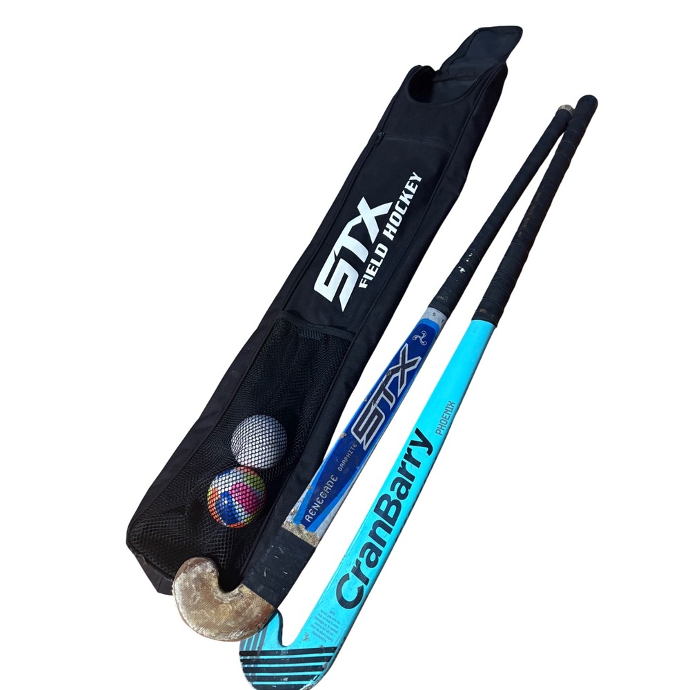 STX Renegade Graphite & CranBarry Phoenix Field Hockey Sticks with Bag and Balls